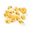 Romantic Valentines Ideas Glass Charms, Faceted Heart Charm, Gold, 14x14x8mm, Hole: 1mm