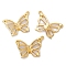 Alloy Hollow Pendants, Butterfly, Golden, 18x27x3mm, Hole: 1.5mm