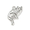 Tibetan Style Alloy Pendants, Cat Shape, 21x15.5x3mm, Hole: 2mm