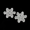 Christmas Translucent Resin Cabochons, with Glitter Powder, Snowflake, White, 20x23x5mm
