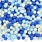 500Pcs Rubberized Style Imitated Silicone Acrylic Beads, Round, Blue, 8x7.5mm, Hole: 1.6mm