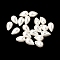 Electroplated Shell Pearl Beads, Teardrop, Half Drilled, Seashell Color, 12~13x8~9mm, Hole: 1mm