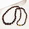 Natural Amber Beaded Necklaces, Graduated Beaded Necklaces, with Brass Clasps, 20.28 inch(51.5cm)
