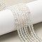 Natural White Topaz Beads Strands, Round, 4mm, Hole: 0.5mm, about 95pcs/strand, 14.96''(38cm)
