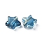 Handmade Lampwork Beads, Star, Steel Blue, 9.5x10x3.5mm, Hole: 1mm