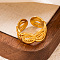 201 Stainless Steel Oval Link Chain Cuff Rings, Golden, Inner Diameter: 19mm