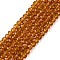 Glass Beads Strands, Faceted, Rondelle, Goldenrod, 2.9~3.3x2mm, Hole: 0.8mm, about 135~140pcs/strand, 32~34cm
