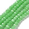 Baking Painted Imitation Jade Glass Bead Strands, Faceted Rondelle, Light Green, 10x8mm, Hole: 1mm, about 60~61pcs/strand, 46~48cm