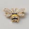 Bees Alloy Glass Brooch, Exquisite Lapel Pins for Men Women, Golden, 25x37mm