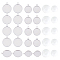 80Pcs 4 Style 304 Stainless Steel with Glass Pendant Cabochon Settings, Plain Edge Bezel Cups, Flat Round, Stainless Steel Color, 20pcs/style