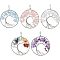 5Pcs 5 Styles Natural Amethyst & Rose Quartz & Aquamarine & Chakra Stone, Opalite Big Pendants, Tree of Life Charms with Platinum Brass Findings, Long-Lasting Plated, Lead Free & Cadmium Free, 62x49x6~13mm, Hole: 7x4mm, 1pc/style