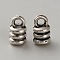 Tibetan Style Alloy Cord Ends, End Caps, Antique Silver, 9x5.5mm, Hole: 2.5mm