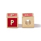 Rack Plating Brass Enamel Beads, Cadmium Free & Nickel Free & Lead Free, Real 18K Gold Plated, Cube with Letter, Red, Letter.P, 6x6x6mm, Hole: 2.5mm