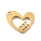 201 Stainless Steel Pendants, Laser Cut, Heart with Constellation Charm, Golden, Aquarius, 17x21.5x1.5mm, Hole: 1.6x2.6mm