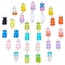 Resin Links Connectors, with Platinum Plated Iron Loops, Bear, Mixed Color, 24~25x10.5~11x7mm, Hole: 1.8mm, 17 colors, 72pcs/bag