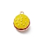 Alloy Enamel Charm, Golden, Hamberger, 13.5x10.5x7.5mm, Hole: 1.4mm