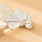 Alloy Finger Rings, Fan, Statement Rings, Platinum, 17mm