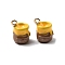 Alloy Enamel Charms, Honey Jar, Gold, 12.5x10x9mm, Hole: 1.2~1.4mm