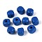 Spray Painted Wooden Beads, Square, Blue, 6x6x6mm, Hole: 1.6~2mm