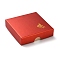 Rose Flower Print Paper Single Bangle Gift Storage Boxes, Square, FireBrick, 9x9x2.5cm