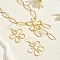 Alloy Hollow Flower Pendant Necklaces & Dangle Earrings Sets, Golden, Necklace: 15.75 inch(40cm)