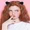 2Pcs Cat Ear Shape Plush Claw Hair Clips, for Women Half Bun Hairpins for Thick Hair, Black, 53mm