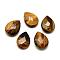 Natural Tiger Eye Pendants, Faceted Teardrop, 18x13x5~6mm, Hole: 1mm