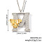 Brass Micro Pave Clear Cubic Zirconia Bee Initial Pendant Necklaces, Platinum & Golden, Letter M, 15.75 inch(40cm), pendant: 29x28mm