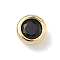 Flat Round Brass Micro Pave Cubic Zirconia Cabochons, Rack Plating, Long-Lasting Plated, Lead Free & Cadmium Free, Real 18K Gold Plated, Black, 5x3.5mm