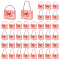 50Bags Hollow Flower Paper Butterfly Printed Candy Gift Tote Boxes with Rope Handles, Rectangle, Pink, Fold: 9x4x7cm