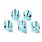 Handmade Lampwork Beads, Frog, Light Sky Blue, 14.5~15.5x11~13x9mm, Hole: 1.2mm