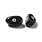 Opaque Glass Beads, with Enamel, Oval with Evil Eye, Black, 19~20x10.5~13x10~11mm, Hole: 1.4mm