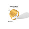 Geometric 304 Stainless Steel Open Cuff Rings with Irregular High-end Feel, Real 18K Gold Plated, Inner Diameter: 17mm