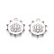 304 Stainless Steel Rhinestone Pendants, Lotus Flower, Stainless Steel Color, 19.5x17.5x3mm, Hole: 1.6mm