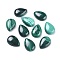Natural Malachite Cabochons, Teardrop, 14~15x10x4mm