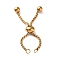 304 Stainless Steel Adjustable Finger Ring Findings, Slider Chains for Finger Ring Making, Golden, 108mm