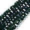 Electroplate Transparent Glass Beads Strands, Faceted(32 Facets), Round, Pearl Luster Plated, Dark Green, 6mm, Hole: 1mm, about 98~100pcs/strand, 20.39~20.59 inch(51.8~52.3cm)