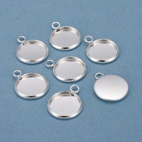 Оправы для подвесок из нержавеющей стали 304 в виде кабошонов&nbsp;STAS-F191-14S-C