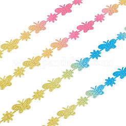 20 ярд кружевной отделки из полиэстера с цветком малана и бабочкой&nbsp;OCOR-TAC0016-18H