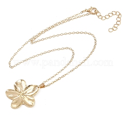 Кулон в виде цветка из сплава с железной цепочкой для женщин&nbsp;NJEW-A066-01G