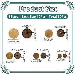 50 шт. 5 стильных пуговицы из сплава с тремя отверстиями на ножке&nbsp;BUTT-WR0001-10C