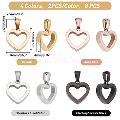 8 шт. подвески из нержавеющей стали 304 двух цветов&nbsp;STAS-DC0006-49