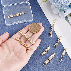 8 шт. 4 стиля латунные микропаве прозрачные кубические цирконии складные застежки&nbsp;KK-UN0005-23