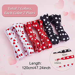 6 пара двухцветных шнурков из полиэстера&nbsp;DIY-GA0008-77