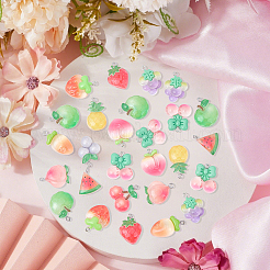 30 шт. подвески из полупрозрачной смолы с фруктовой тематикой&nbsp;RESI-SC0036-47