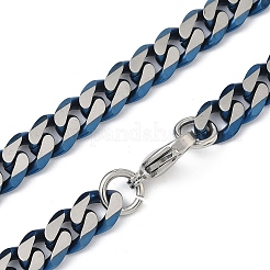 Матовый стиль 304 нержавеющая сталь кубинские звенья цепи ожерелья для мужчин&nbsp;NJEW-B116-05BL