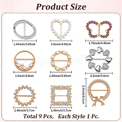 9 шт. 9-х стилевые пряжки из сплава&nbsp;AJEW-GF0011-33