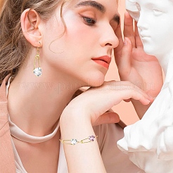 2 шт. подвески-булавки в форме сердца из латуни двух цветов с кубическим цирконием&nbsp;KK-YW0004-19