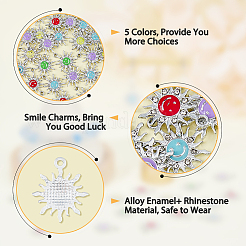 50шт 5 цвета сплава эмалевые подвески&nbsp;ENAM-FH0001-70