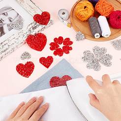 26 шт. 6 нашивки в форме сердца из термоклея со стразами&nbsp;AJEW-FG0002-25